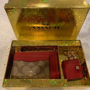 Coach Mini Skinny ID Case and Picture Bag Charm Set in Signature Canvas